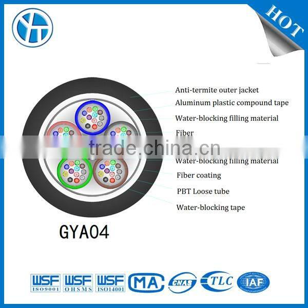 GYA04 Metallic strength member Aluminium PE sheath Anti-termite outdoor fiber optic cable