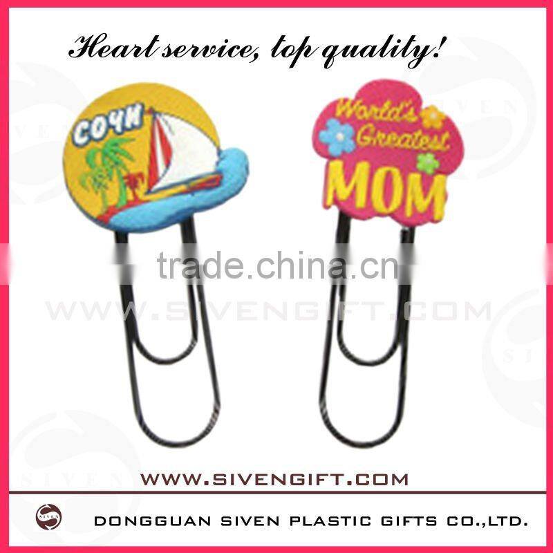 Coloful animal and flower pvc book clip for giveaway gifts