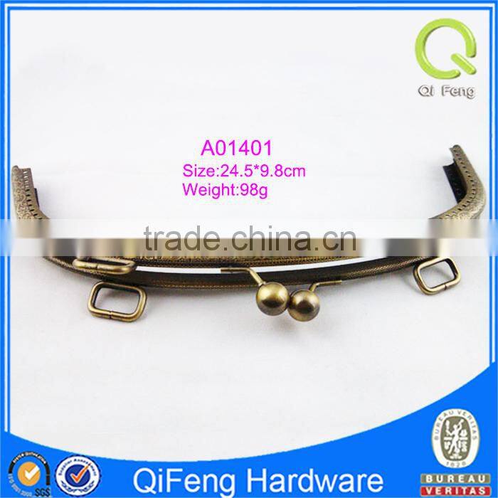 High quality metal frame metal clutch metal purse frame with crystal for handbag A01401