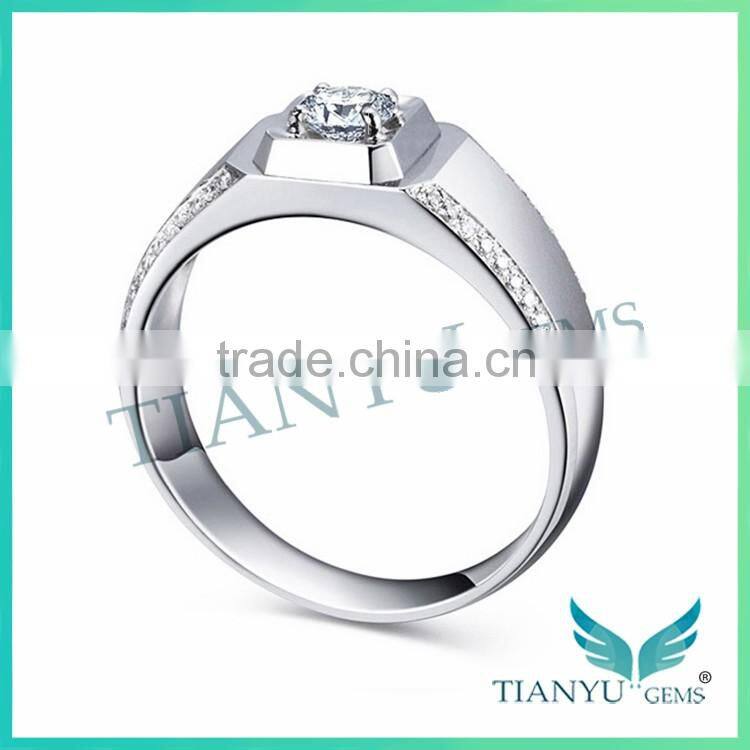 1.5 ct white Color G moissanite diamond sliver ring for men