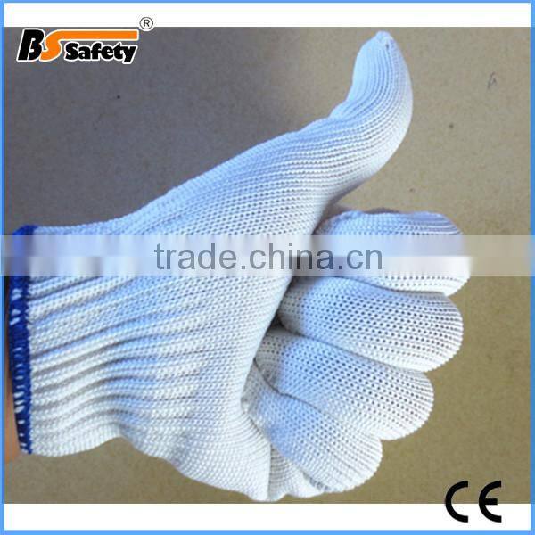 BSSAFETY white nylon polyester glove T/C knitting glove for normal work