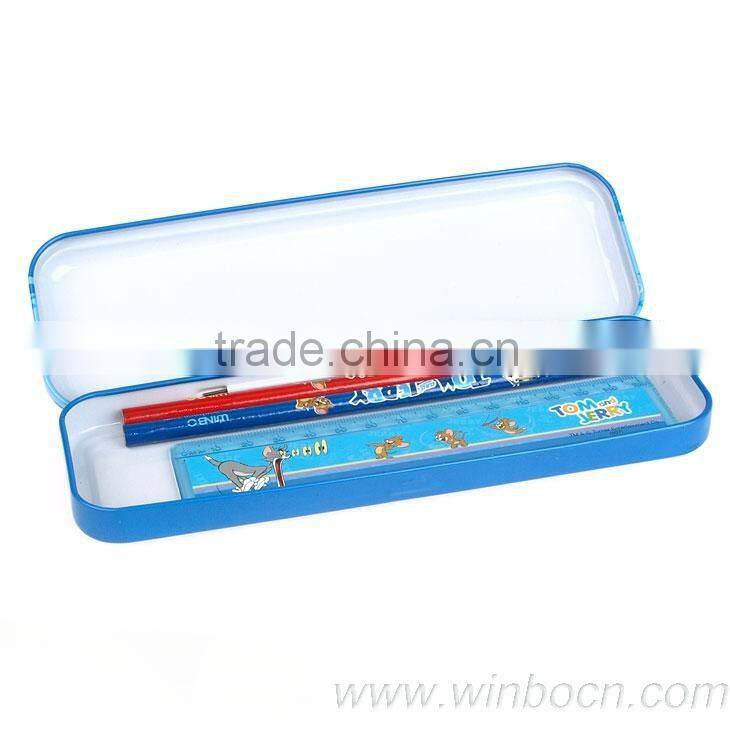 Single-layer cartoon students tin metal pencil case box