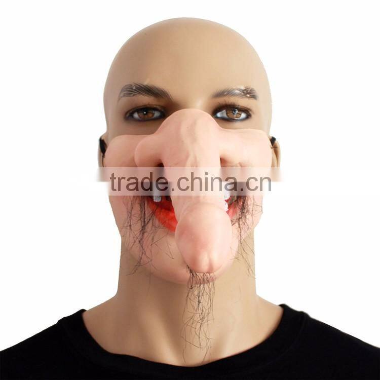 halloween party latex horror dick frankenstein human custom half face mask