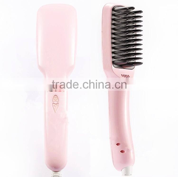 2 In 1 Hair Care LCD Display Anion Hair Straightener Brush