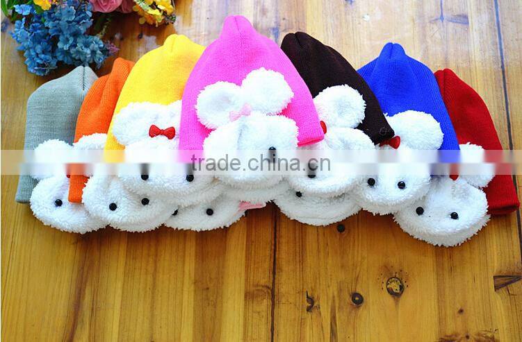 Cute Winter Rabbit Ear Flap Warm Baby Hat Toddler Kids Beanie Crochet Cap
