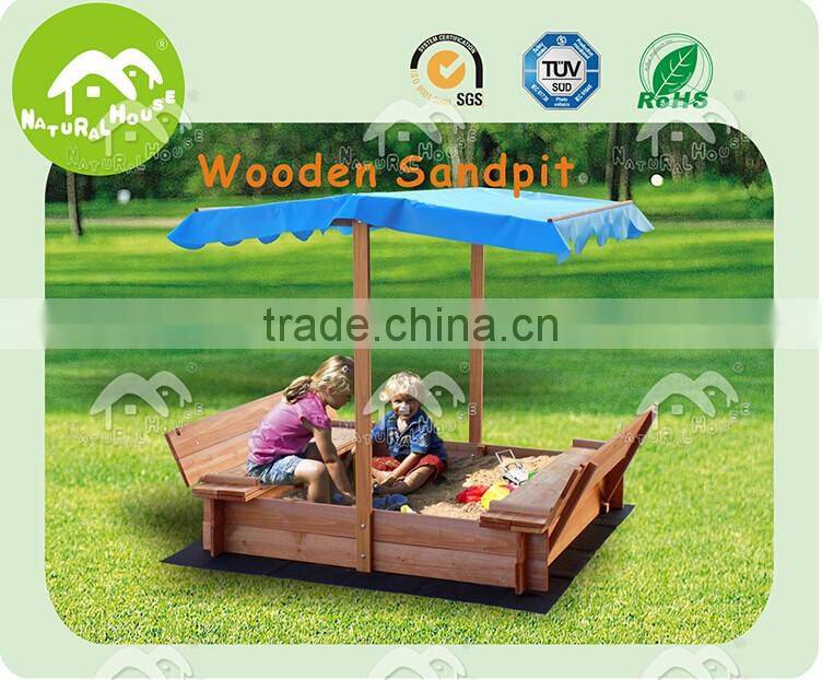 Water resistant sandpit, foldable bench, children outdoor playset