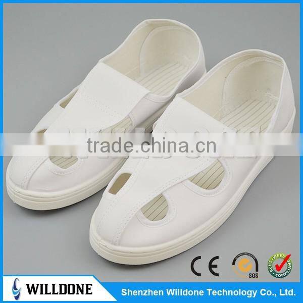 HOT!!! White Leather ESD Shoes, 4-Hole Antistatic Shoes