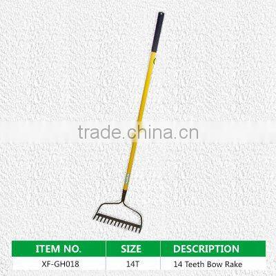 carbon steel leaf grabber rake with wooden handle farming rake