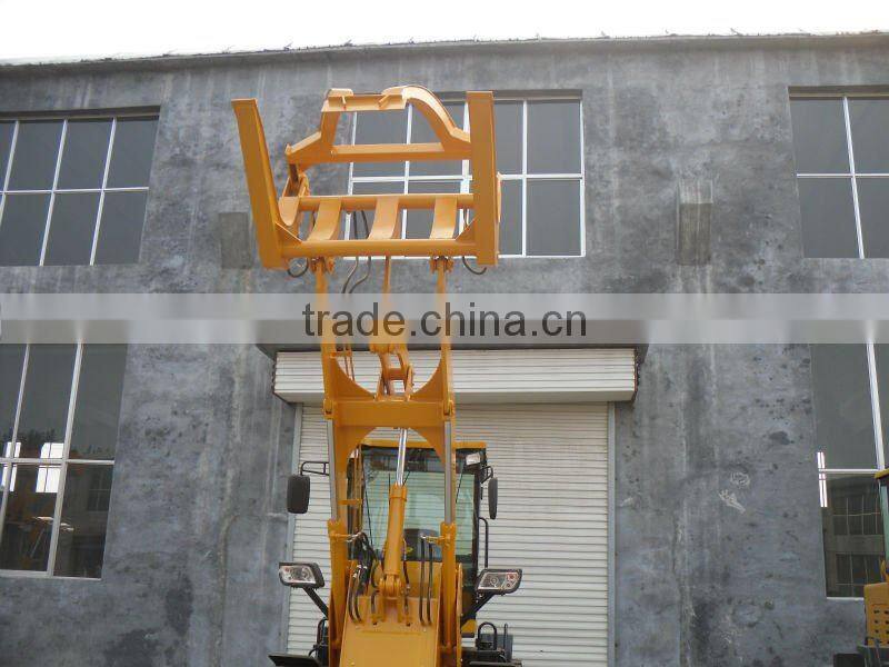 Chinese compact wood grapple wheel loader ZL16 with