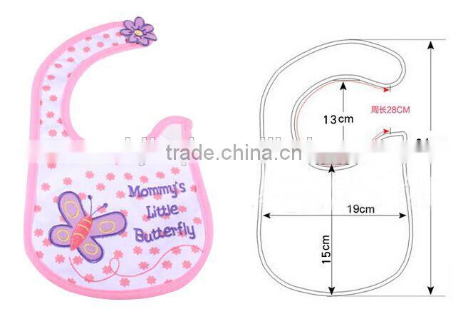 2014 latest and cute design styles embroidery baby bibs