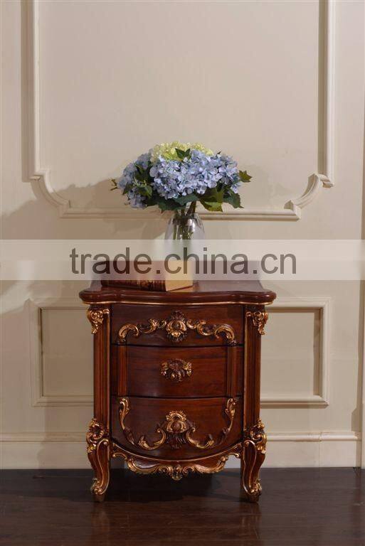 Classical Italy Style Bedroom Set for Teenager, Button Tufted Brown Leather Bedset