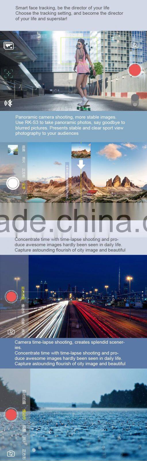 Hot Bluetooth Handheld 3Axis Face Tracking Stabilizer For Mobilephone/Camera Photographing,Dual Purpose Professional Stabilizers