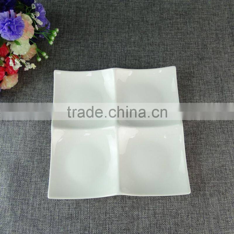 ceramics white divided dessert plates