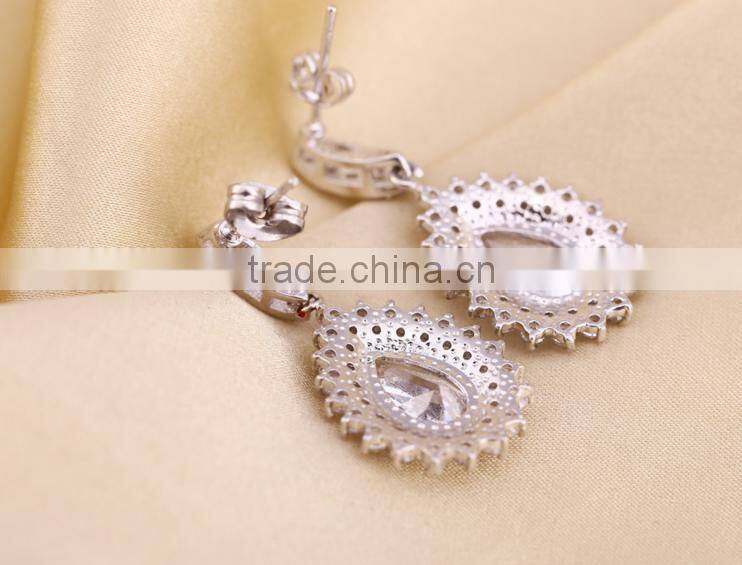 Wholesale Stock Small Order Fashion Women Top Grade Drip Zircon Earrings