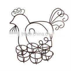 Powder coatting twist chicken shaped wire egg holder