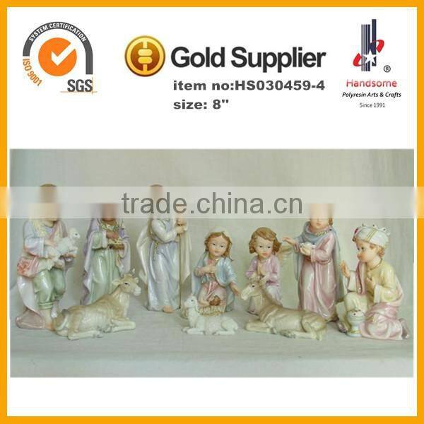 8''h Golden nativity sets for christimas decoration