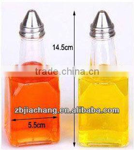 mini clear square glass essential oil bottle with metal lids