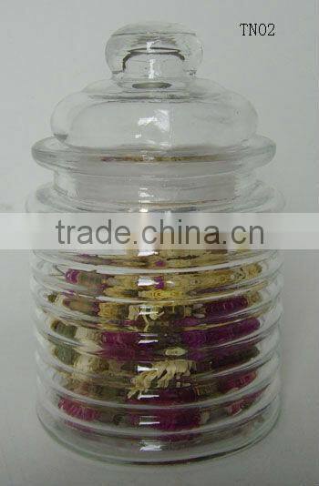 2016 cheap clear cylinder Horizontal stripes glass tea pot with glass lids