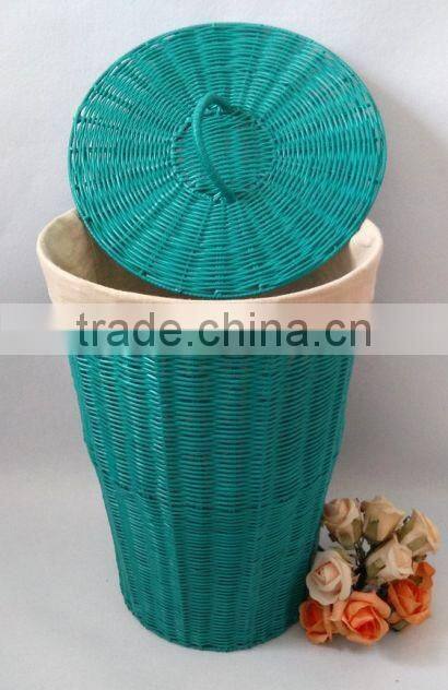 Inno-crea Household Durable Plastic Woven Laundry Bin With Lid