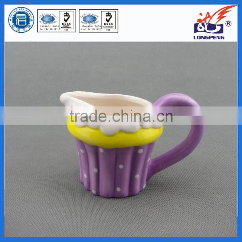 Eco-friendly ceramic milk pitcher with handle