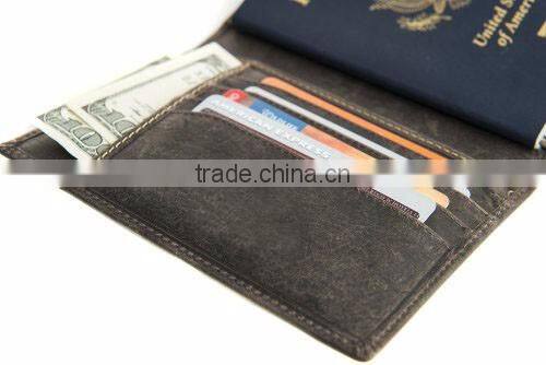 RFID blocking id card holder travel leather passport holder