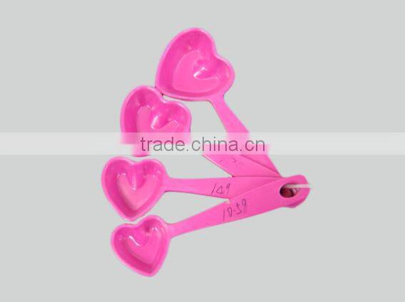 Melamine heart shape pink color measuring spoon