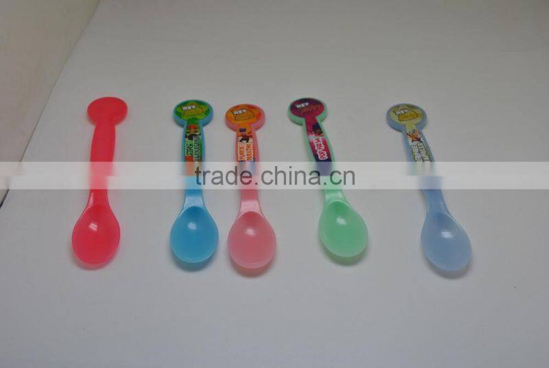PS 16.5cm plastic spoons patterned with customized design