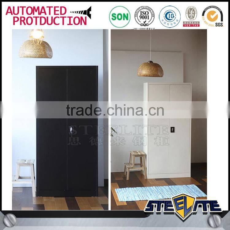 2 Door Steel Clothes Storage Locker Cabinet Metal Closet Wardrobe