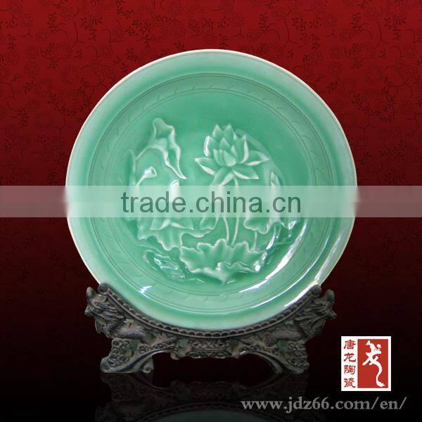 2013 new design chinese ceramic commemorative plates manufacturers good for house decoration