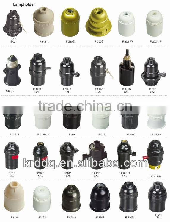 electrical E27 bakelite screw lampholder with toggle switch