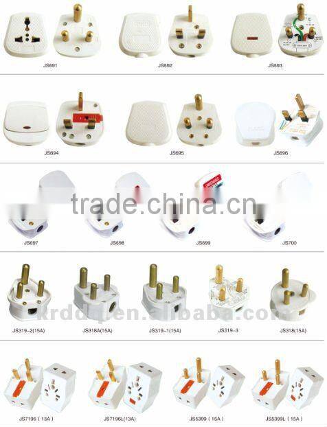 univeral ac power 3-round-pin electrical multi plug adaptor 5399