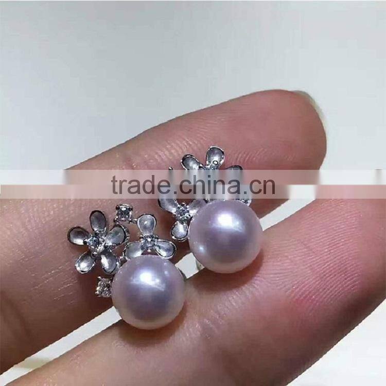 wholesale 7.5-8mm white Akoya pearl earring