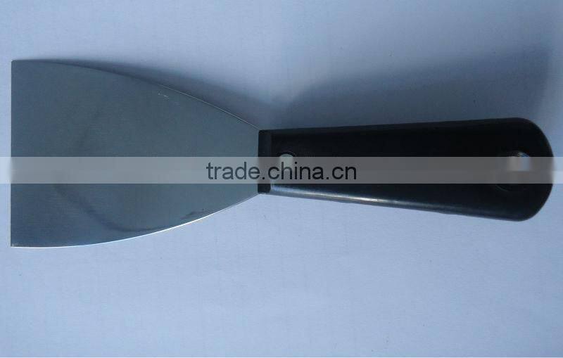 Stainless steel putty knife with plastic handle
