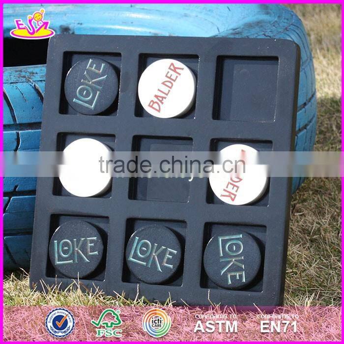 2017 New design funny kids toy wooden tic tac toe game W01B037