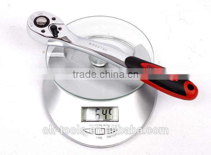 OK-tools China Manufacturer chrome-molybdenum 72T Ratchet Wrench with Bend & flat handle