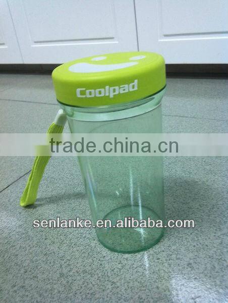 ps plastic water cup with lid and rope