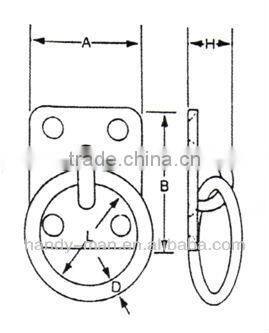 SS320 Marine Deck Hardware Stainless Steel 316 Tie Ring Plates