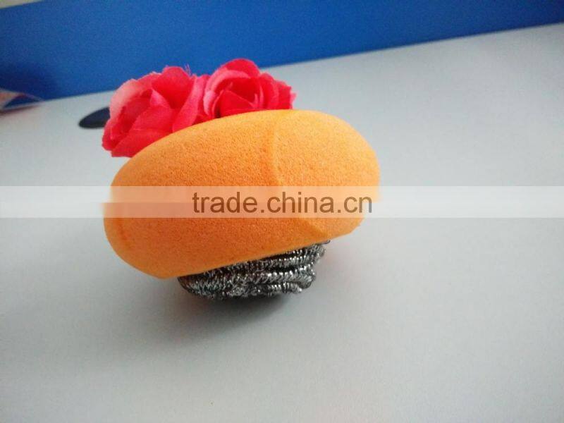 STAINLESS STEEL SPONGE SCRUBBER SCOURER HEAVY DUTY PAN CLEANING PAD TOOL