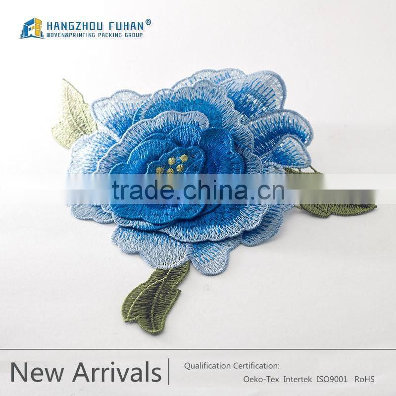 Factory Supply Beautiful Rose Embroidery Patch,Personalized Rose Embroidery Patches
