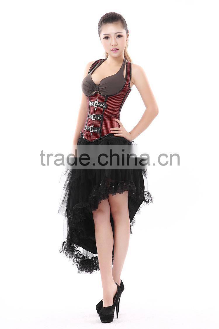 2015 Newest style seamless conjoined one set body shaping corset with long skirt
