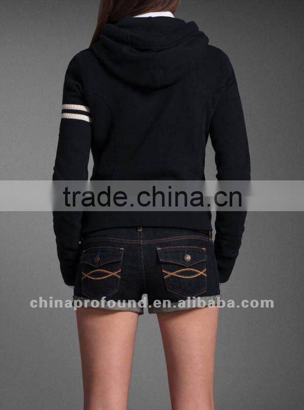 China garment factory custom logo button up women's slim fit hoodie
