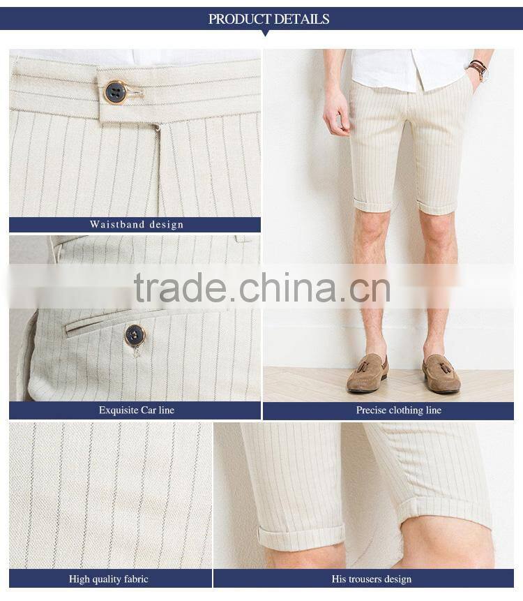 The summer men's casual short pants slim stripe thin youth five pants all-match tide shorts customized order