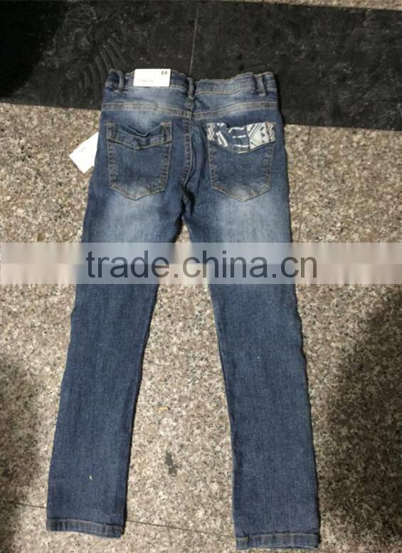 Closeout clothing girl's new model jeans manufacturers china