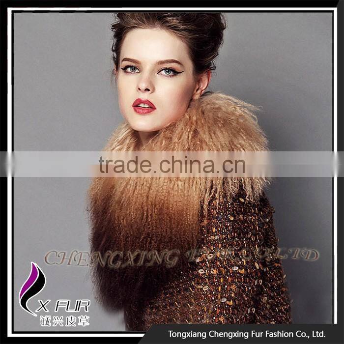 CX-A-62B New Design Ladies Coat Detchable Mongolian Lamb Fur Collar