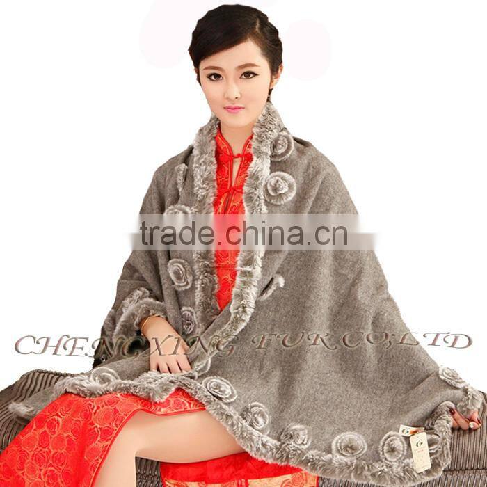 CX-B-P-40D Alibaba New Products Fur Floral Cheap Wholesale Pashmina Shawl