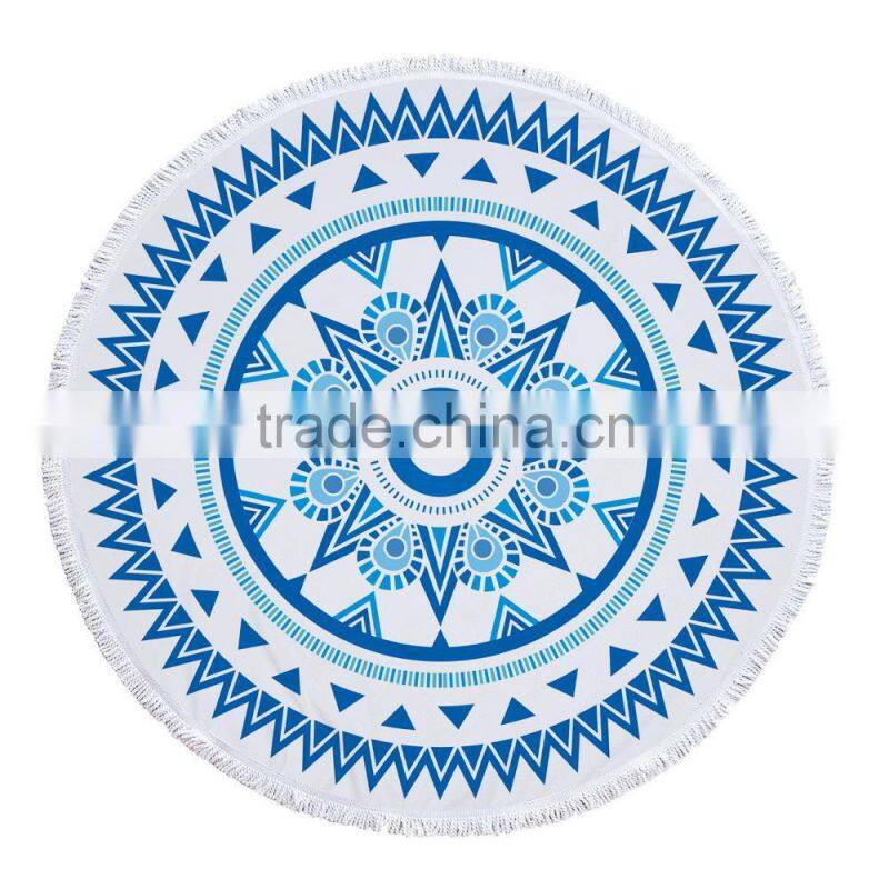 2017 hot sale soft high quality printed round beach towel women shawls