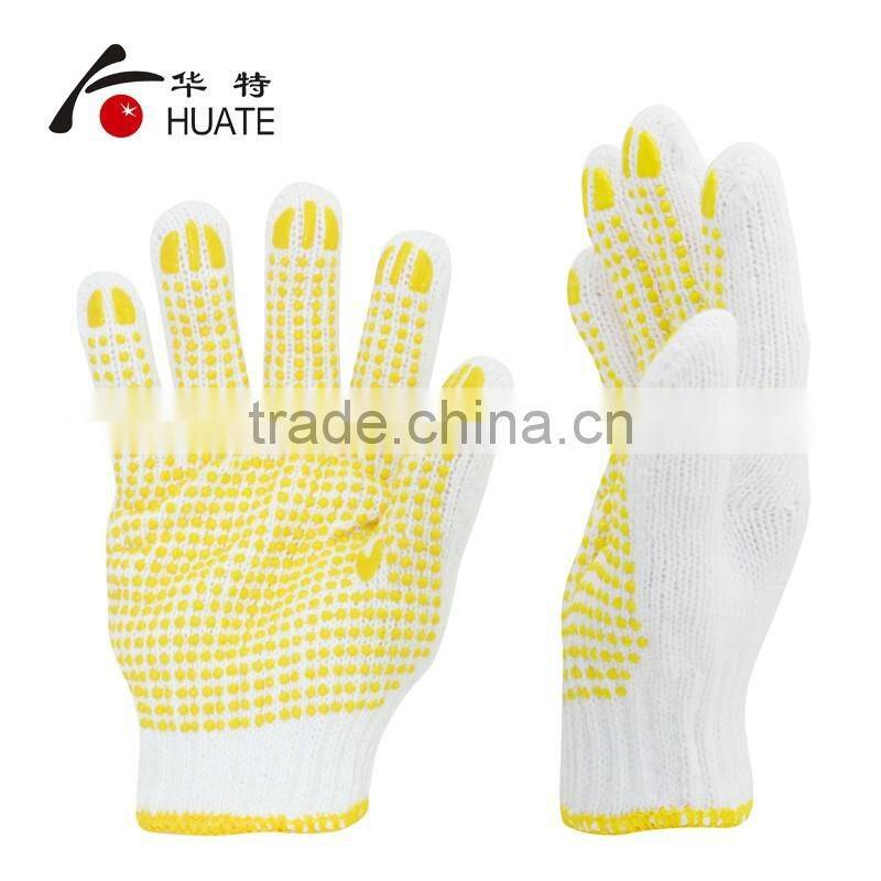 CE standard working gloves,safety pvc dotted cotton gloves