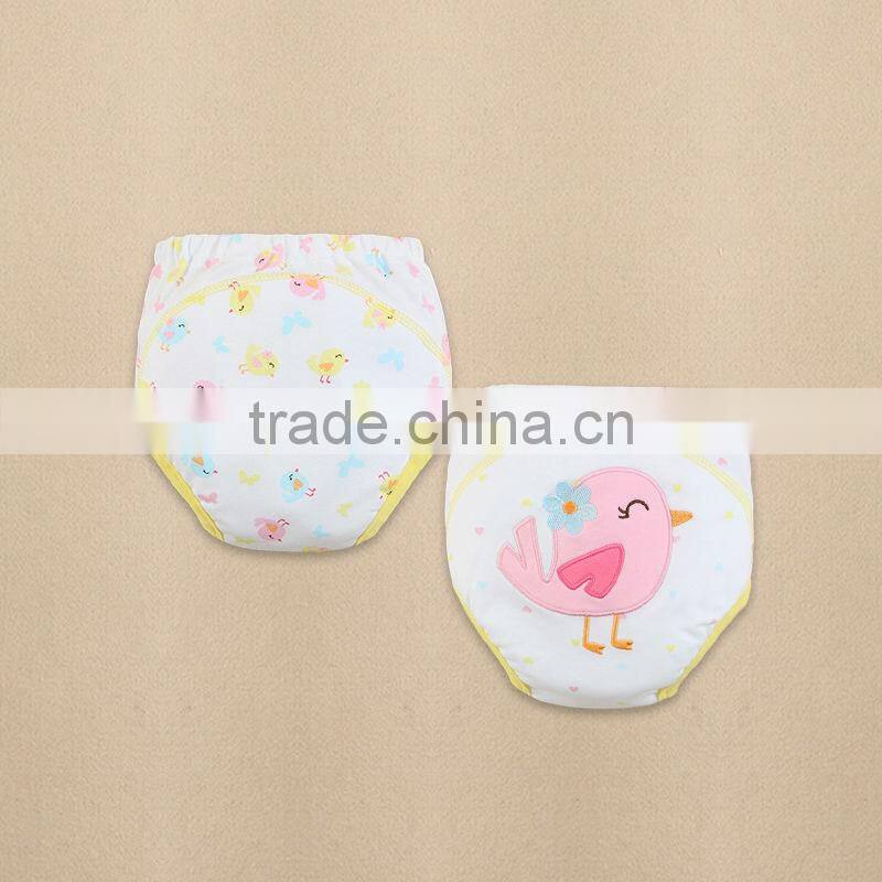 2014 baby clothing 100 cotton embroider training pants diaper
