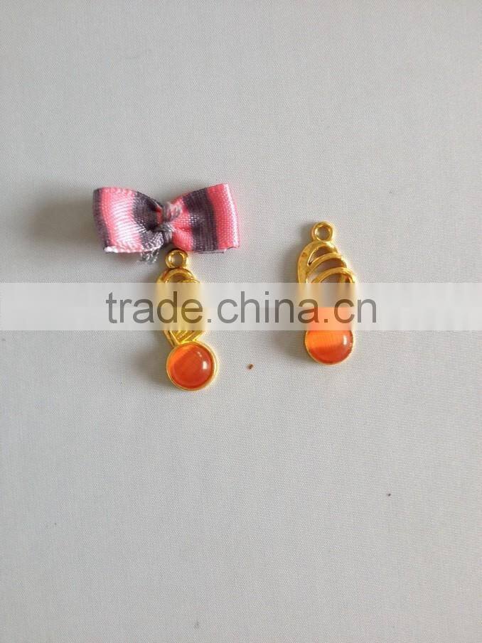 Bulk metal custom charm with long tassel,nice crystal decorative pendant