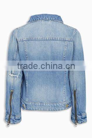 New fashion design boys blue jean jackets stylish kids denim coats